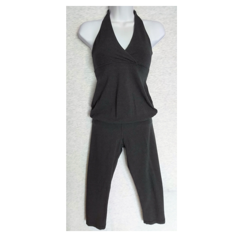 lululemon athletica Black Halter Jumpsuit Romper